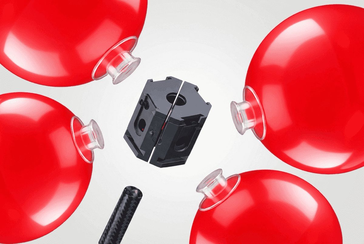 Kompletter roter PVC-Ball mit transparentem Connector, einsatzbereit
