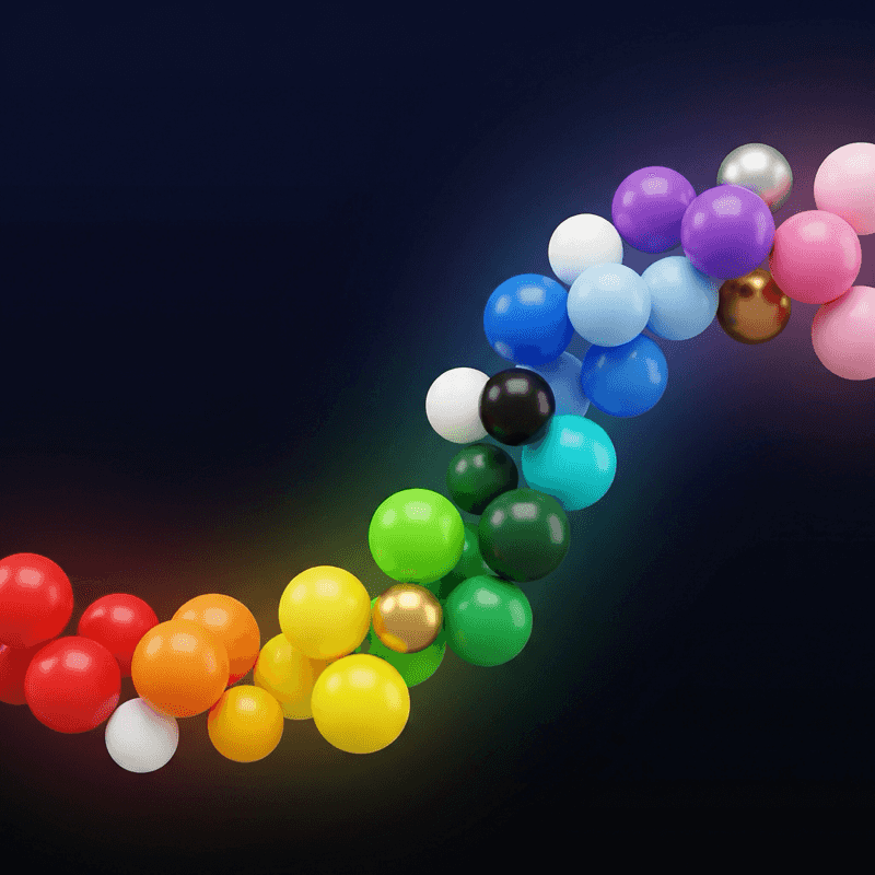 Bunte wiederverwendbare PilaMania-Ballons in verschiedenen Farben