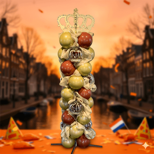 Ballonpilaar in Königstag-thema na transformatie