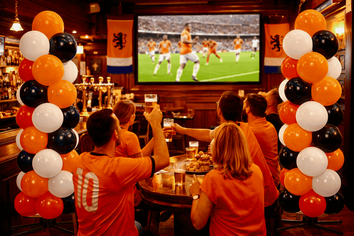 Ballonsäulen für Gastronomie Fußballdekoration