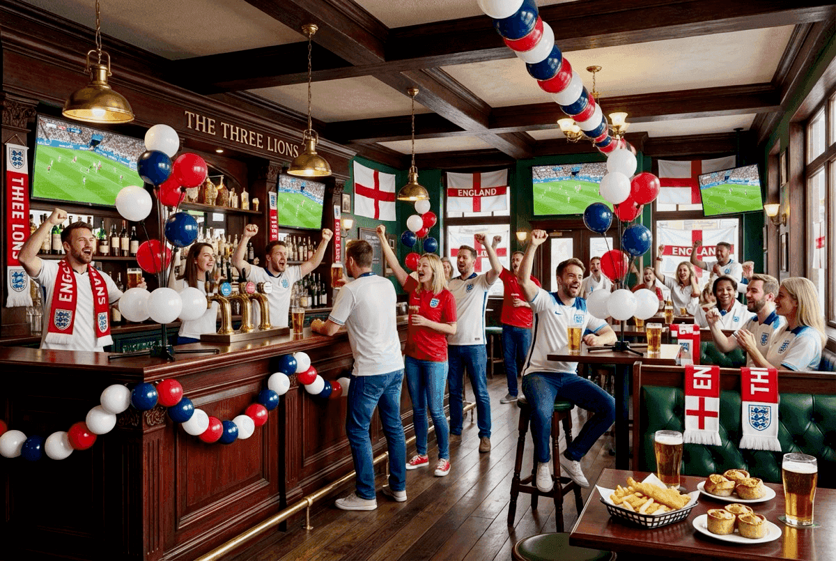 Ballonsäulen als Symbol des nationalen Fußballstolzes