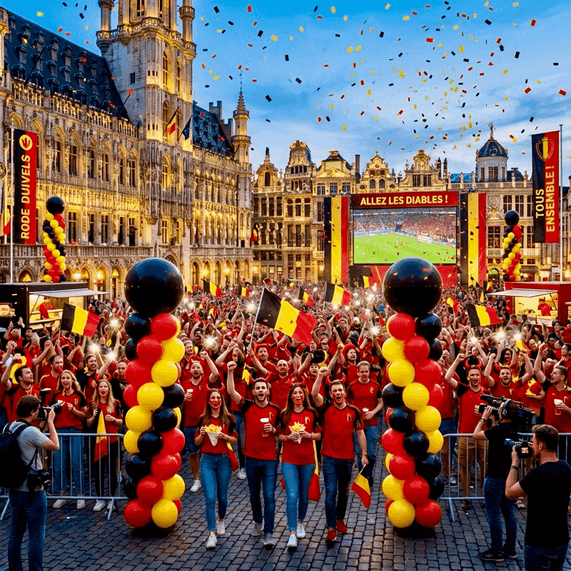 Ballondekoration in Fan-Atmosphäre