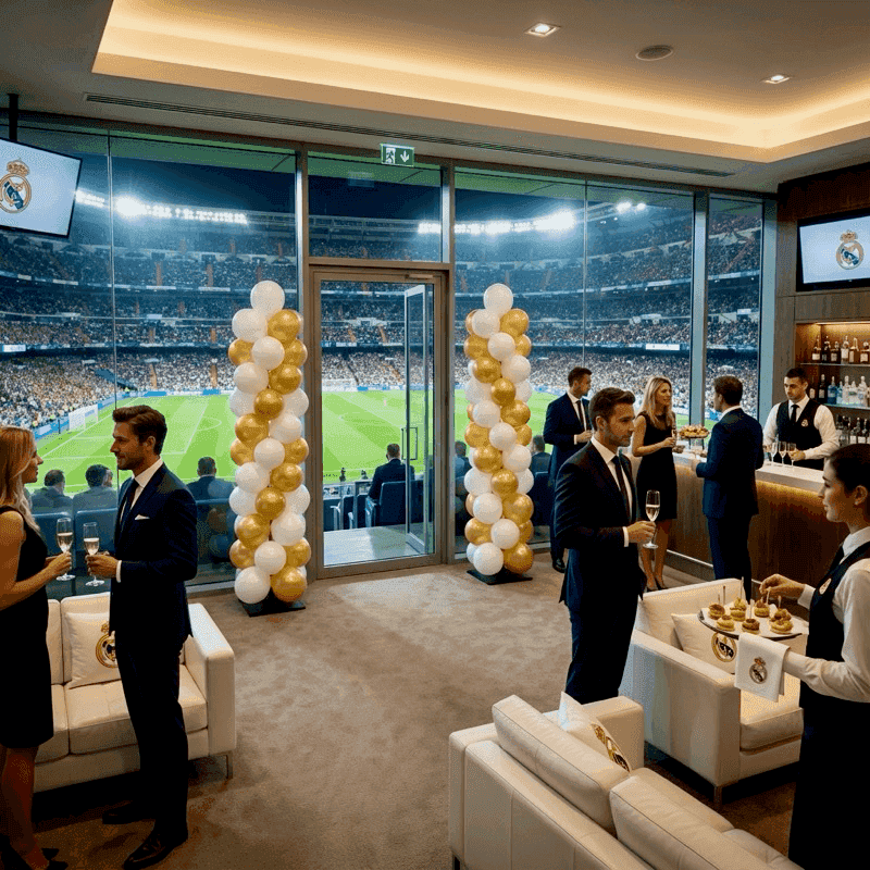 Künstlerische Ballonkomposition für Fußballevent