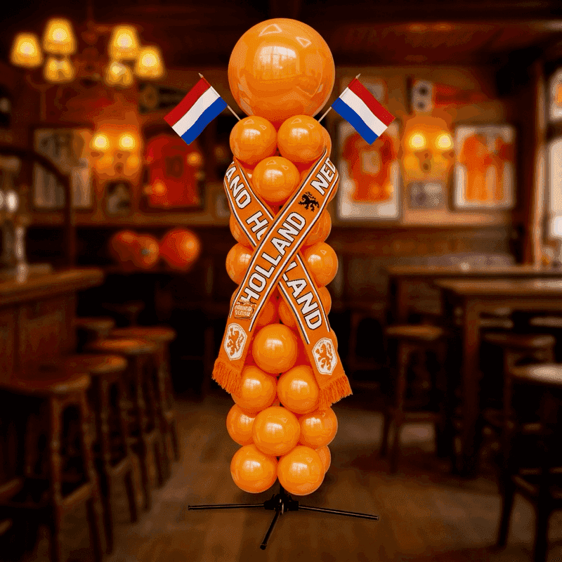 Ballonsäulen in Vereinsfarben mit Schal-Effekt