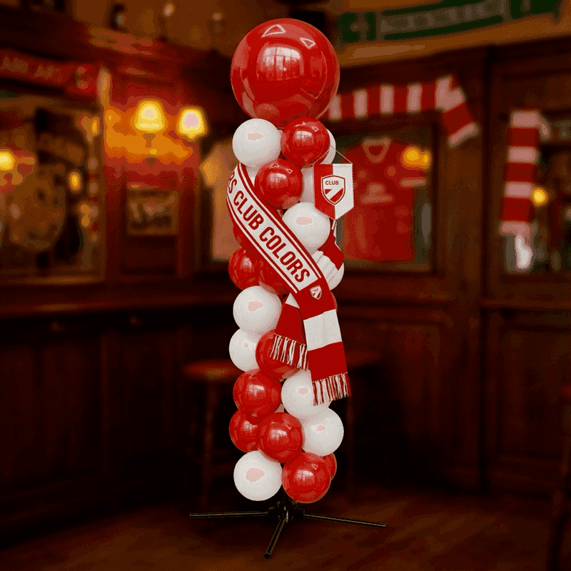 Ballonsäulen in spezifischen Vereinsfarben