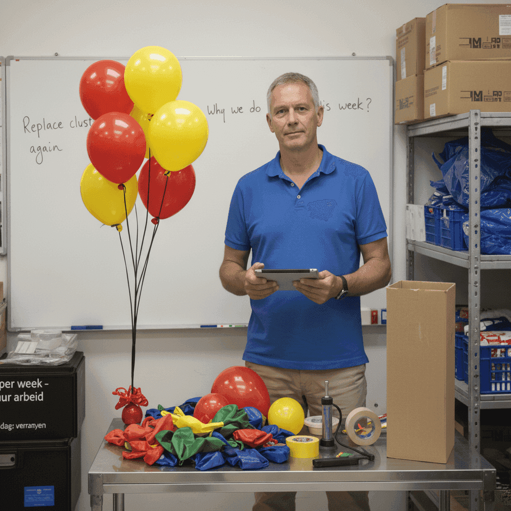 PilaMania-Gründer im Gespräch mit einem Einzelhandelsmanager über Frustrationen mit traditioneller Ballondekoration, Entstehung des Ballon Werbedisplay-Konzepts