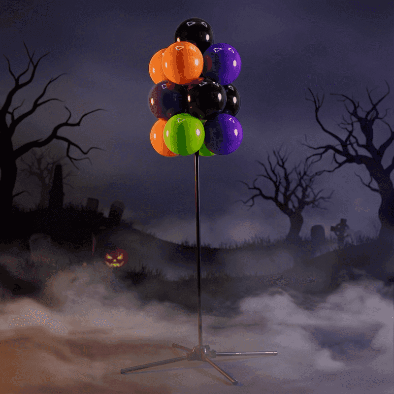 Halloween Ballontraube in Orange und Schwarz