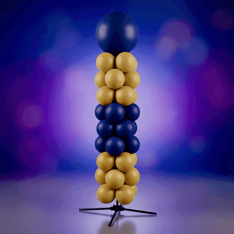 Farbenfrohe Ballonsäule als Willkommensdekoration bei einer Veranstaltung