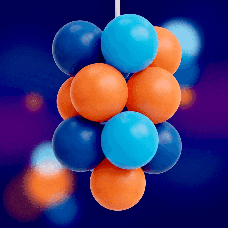 Elegante hängende Ballontraube für anmutige Deckendekoration