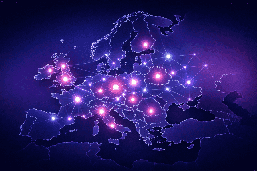 Europakarte mit den Ländern, in denen PilaMania-Patentschutz beantragt wurde