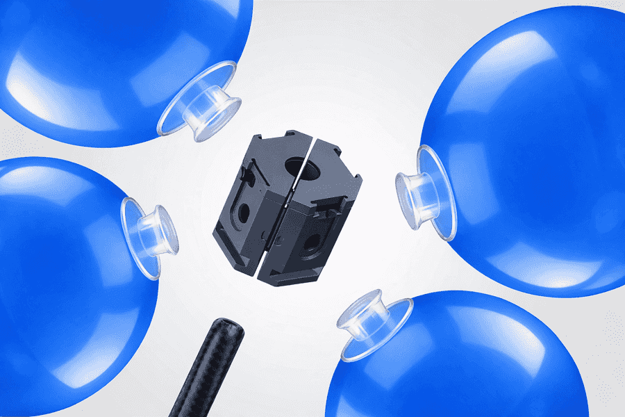 Schematische Darstellung des geschützten modularen PilaMania-Klicksystems