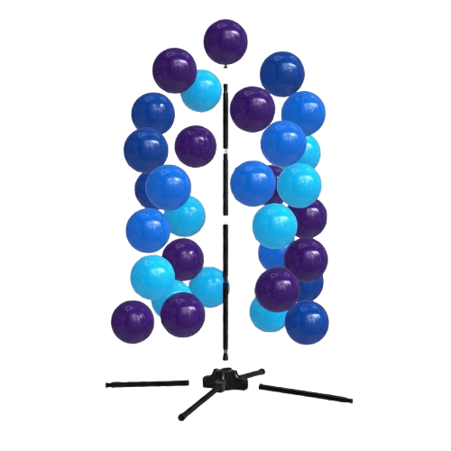 Explosionsansicht des modularen PilaMania-Dekorationssystems mit hervorgehobenen Bauteilen